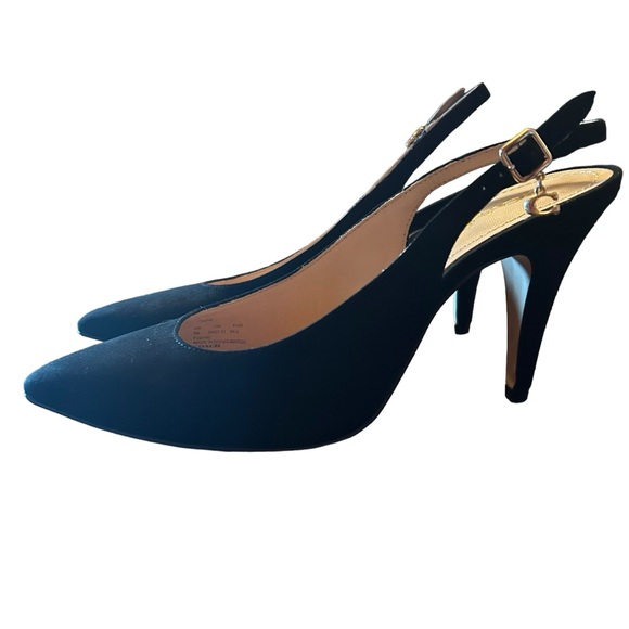 Coach Sutton Suede Slingback Pointed Toe Pumps Classic Timeless Minimalist NEW 8 - Picture 1 of 10